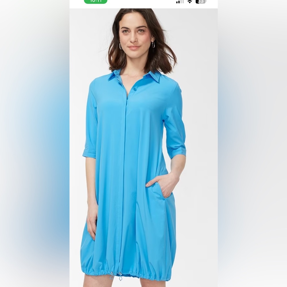 Chico's Zenergy poolside blue UPF bungee dress